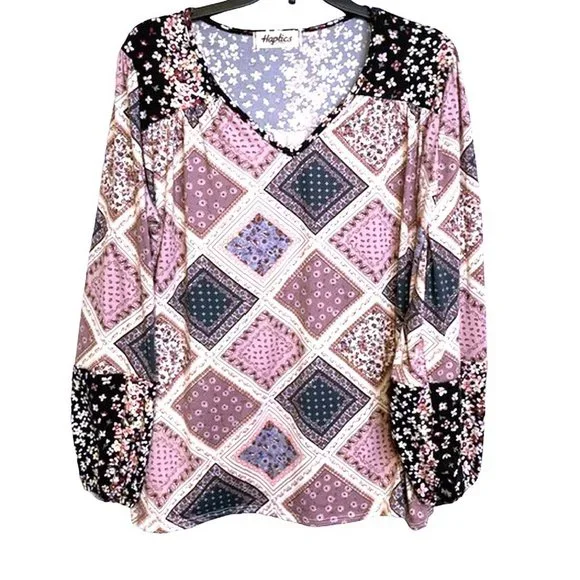 Haptics Boho V Neck Top SMALL (606) - Picture 2 of 4